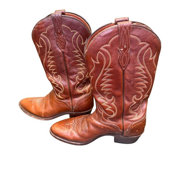 El Dorado Men’s Western Cowboy Boots Brown Leather 13” Shaft Size 10D R9211 main image 5
